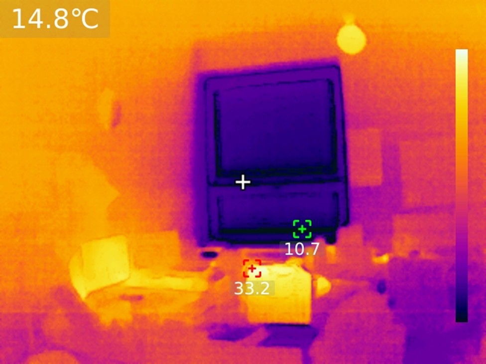 Termokamera - Snímka pred nastavením rozpätia teplôt
